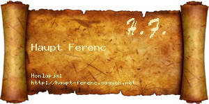 Haupt Ferenc névjegykártya