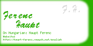 ferenc haupt business card